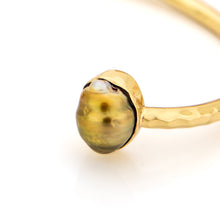 Load image into Gallery viewer, READY TO SHIP Civa Fiji Saltwater Bezel Set Pearl & Shell Cuff - 14k Gold Fill FJD$