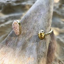 Load image into Gallery viewer, READY TO SHIP Civa Fiji Saltwater Bezel Set Pearl & Shell Cuff - 14k Gold Fill FJD$