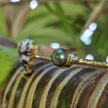 Load image into Gallery viewer, READY TO SHIP Civa Fiji Saltwater Bezel Set Pearl & Shell Cuff - 14k Gold Fill FJD$