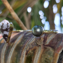 Load image into Gallery viewer, READY TO SHIP Civa Fiji Saltwater Bezel Set Pearl & Shell Cuff - 14k Gold Fill FJD$