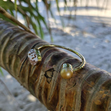 Load image into Gallery viewer, READY TO SHIP Civa Fiji Saltwater Bezel Set Pearl & Shell Cuff - 14k Gold Fill FJD$