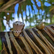 Load image into Gallery viewer, READY TO SHIP Civa Fiji Saltwater Bezel Set Pearl & Shell Cuff - 14k Gold Fill FJD$