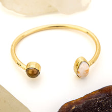 Load image into Gallery viewer, READY TO SHIP Civa Fiji Saltwater Bezel Set Pearl & Shell Cuff - 14k Gold Fill FJD$