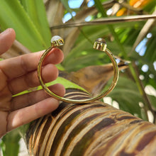 Load image into Gallery viewer, READY TO SHIP Civa Fiji Saltwater Bezel Set Pearl & Shell Cuff - 14k Gold Fill FJD$