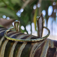 Load image into Gallery viewer, READY TO SHIP Bezel Set Seaglass & Shell Cuff - 14k Gold Fill FJD$