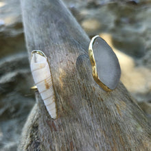 Load image into Gallery viewer, READY TO SHIP Bezel Set Seaglass & Shell Cuff - 14k Gold Fill FJD$