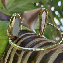Load image into Gallery viewer, READY TO SHIP Bezel Set Seaglass & Shell Cuff - 14k Gold Fill FJD$