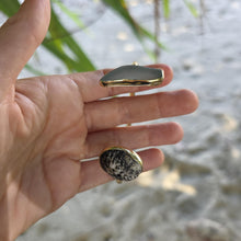 Load image into Gallery viewer, READY TO SHIP Bezel Set Seaglass & Shell Cuff - 14k Gold Fill FJD$