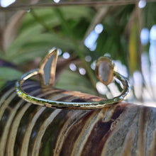 Load image into Gallery viewer, READY TO SHIP Bezel Set Seaglass & Shell Cuff - 14k Gold Fill FJD$