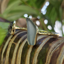 Load image into Gallery viewer, READY TO SHIP Bezel Set Seaglass & Shell Cuff - 14k Gold Fill FJD$