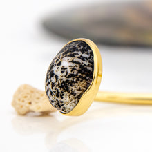 Load image into Gallery viewer, READY TO SHIP Bezel Set Seaglass & Shell Cuff - 14k Gold Fill FJD$