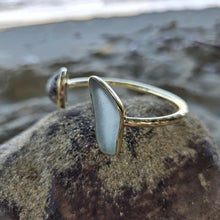 Load image into Gallery viewer, READY TO SHIP Bezel Set Seaglass & Shell Cuff - 14k Gold Fill FJD$