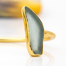 Load image into Gallery viewer, READY TO SHIP Bezel Set Seaglass & Shell Cuff - 14k Gold Fill FJD$
