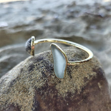 Load image into Gallery viewer, READY TO SHIP Bezel Set Seaglass & Shell Cuff - 14k Gold Fill FJD$