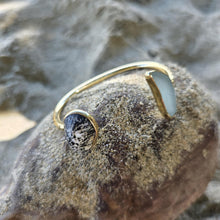 Load image into Gallery viewer, READY TO SHIP Bezel Set Seaglass & Shell Cuff - 14k Gold Fill FJD$
