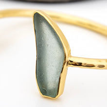 Load image into Gallery viewer, READY TO SHIP Bezel Set Seaglass & Shell Cuff - 14k Gold Fill FJD$