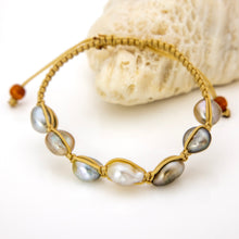 Load image into Gallery viewer, READY TO SHIP Unisex Civa Fiji Keshi Pearl Bracelet - Nylon FJD$
