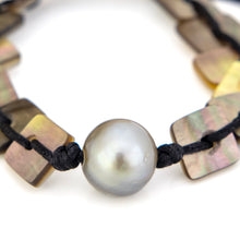 Load image into Gallery viewer, READY TO SHIP Unisex Mother of Pearl & Civa Fiji Pearl Nylon Bracelet - FJD$