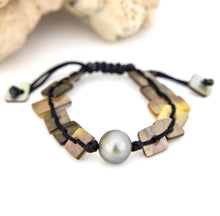 Load image into Gallery viewer, READY TO SHIP Unisex Mother of Pearl & Civa Fiji Pearl Nylon Bracelet - FJD$