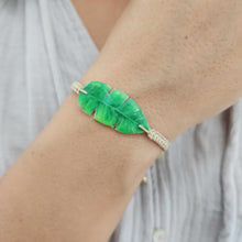 Load image into Gallery viewer, READY TO SHIP Unisex Resin Leaf Woven Bracelet - Nylon FJD$