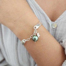 Load image into Gallery viewer, CONTACT US TO RECREATE THIS SOLD OUT STYLE Graded Civa Fiji Pearl & Frangipani Charm Bracelet - 925 Sterling Silver FJD$