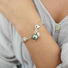 Load image into Gallery viewer, CONTACT US TO RECREATE THIS SOLD OUT STYLE Graded Civa Fiji Pearl & Frangipani Charm Bracelet - 925 Sterling Silver FJD$