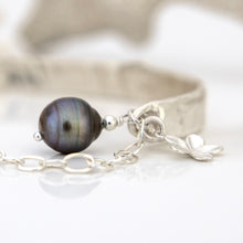 Load image into Gallery viewer, READY TO SHIP Civa Fiji Pearl Organic Cast Bracelet with Frangipani charm - 925 Sterling Silver FJD$