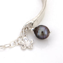 Load image into Gallery viewer, READY TO SHIP Civa Fiji Pearl Organic Cast Bracelet with Frangipani charm - 925 Sterling Silver FJD$