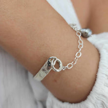 Load image into Gallery viewer, READY TO SHIP Civa Fiji Pearl Organic Cast Bracelet with Frangipani charm - 925 Sterling Silver FJD$