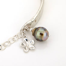 Load image into Gallery viewer, READY TO SHIP Civa Fiji Pearl Organic Cast Bracelet with Frangipani charm - 925 Sterling Silver FJD$