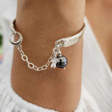 Load image into Gallery viewer, READY TO SHIP Civa Fiji Pearl Organic Cast Bracelet with Frangipani charm - 925 Sterling Silver FJD$