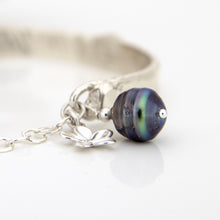 Load image into Gallery viewer, READY TO SHIP Civa Fiji Pearl Organic Cast Bracelet with Frangipani charm - 925 Sterling Silver FJD$