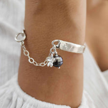 Load image into Gallery viewer, READY TO SHIP Civa Fiji Pearl Organic Cast Bracelet with Frangipani charm - 925 Sterling Silver FJD$