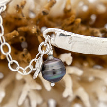 Load image into Gallery viewer, READY TO SHIP Civa Fiji Pearl Organic Cast Bracelet with Frangipani charm - 925 Sterling Silver FJD$