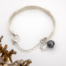 Load image into Gallery viewer, READY TO SHIP Civa Fiji Pearl Organic Cast Bracelet with Frangipani charm - 925 Sterling Silver FJD$