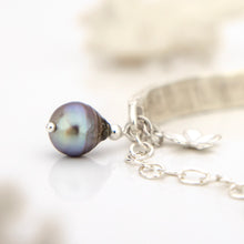 Load image into Gallery viewer, READY TO SHIP Civa Fiji Pearl Organic Cast Bracelet with Frangipani charm - 925 Sterling Silver FJD$
