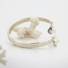 Load image into Gallery viewer, READY TO SHIP Civa Fiji Pearl Organic Cast Bracelet with Frangipani charm - 925 Sterling Silver FJD$