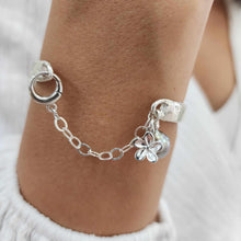 Load image into Gallery viewer, READY TO SHIP Civa Fiji Pearl Organic Cast Bracelet with Frangipani charm - 925 Sterling Silver FJD$