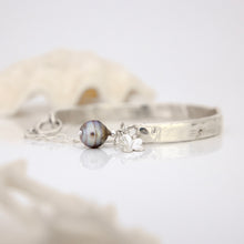 Load image into Gallery viewer, READY TO SHIP Civa Fiji Pearl Organic Cast Bracelet with Frangipani charm - 925 Sterling Silver FJD$