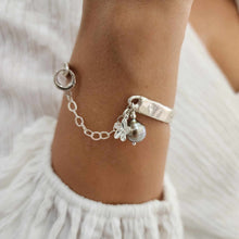 Load image into Gallery viewer, READY TO SHIP Civa Fiji Pearl Organic Cast Bracelet with Frangipani charm - 925 Sterling Silver FJD$
