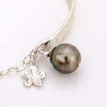 Load image into Gallery viewer, READY TO SHIP Civa Fiji Pearl Organic Cast Bracelet with Frangipani charm - 925 Sterling Silver FJD$