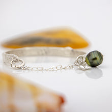 Load image into Gallery viewer, READY TO SHIP Civa Fiji Pearl Organic Cast Bracelet with Frangipani charm - 925 Sterling Silver FJD$