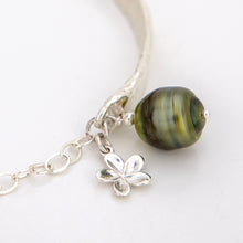 Load image into Gallery viewer, READY TO SHIP Civa Fiji Pearl Organic Cast Bracelet with Frangipani charm - 925 Sterling Silver FJD$