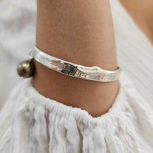 Load image into Gallery viewer, READY TO SHIP Civa Fiji Pearl Organic Cast Bracelet with Frangipani charm - 925 Sterling Silver FJD$