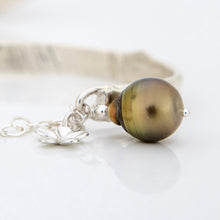 Load image into Gallery viewer, READY TO SHIP Civa Fiji Pearl Organic Cast Bracelet with Frangipani charm - 925 Sterling Silver FJD$