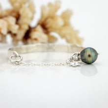 Load image into Gallery viewer, READY TO SHIP Civa Fiji Pearl Organic Cast Bracelet with Frangipani charm - 925 Sterling Silver FJD$
