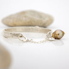 Load image into Gallery viewer, READY TO SHIP Civa Fiji Pearl Organic Cast Bracelet with Frangipani charm - 925 Sterling Silver FJD$