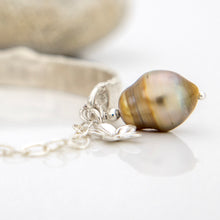 Load image into Gallery viewer, READY TO SHIP Civa Fiji Pearl Organic Cast Bracelet with Frangipani charm - 925 Sterling Silver FJD$