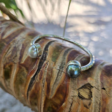 Load image into Gallery viewer, READY TO SHIP Civa Fiji Saltwater Bezel Set Pearl Cuff - 925 Sterling Silver FJD$