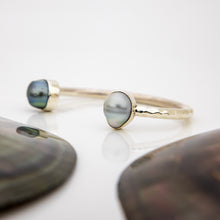 Load image into Gallery viewer, READY TO SHIP Civa Fiji Saltwater Bezel Set Pearl Cuff - 925 Sterling Silver FJD$